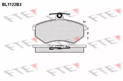 Комплект тормозных колодок FTE BL1122B3