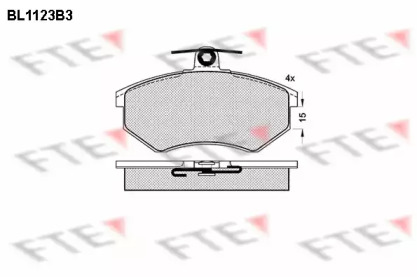 Комплект тормозных колодок FTE BL1123B3