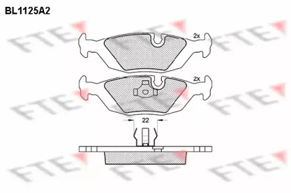 Комплект тормозных колодок FTE BL1125A2