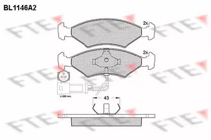 Комплект тормозных колодок FTE BL1146A2