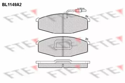 Комплект тормозных колодок FTE BL1149A2