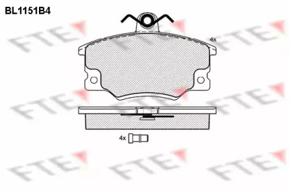 Комплект тормозных колодок FTE BL1151B4