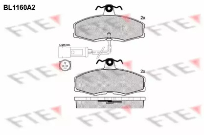 Комплект тормозных колодок FTE BL1160A2