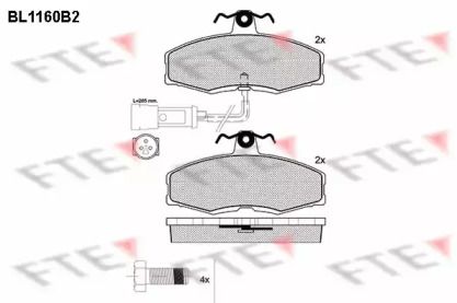 Комплект тормозных колодок FTE BL1160B2