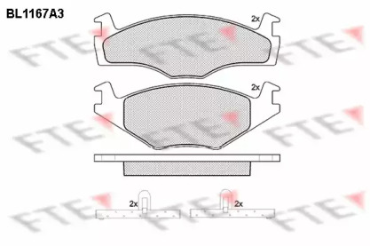 Комплект тормозных колодок FTE BL1167A3