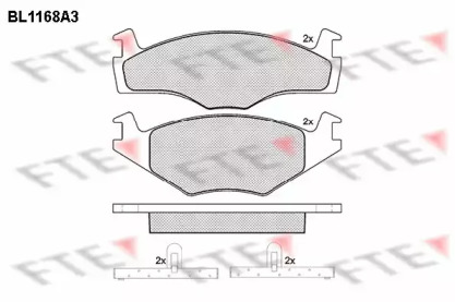 Комплект тормозных колодок FTE BL1168A3