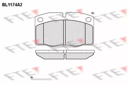 Комплект тормозных колодок FTE BL1174A2