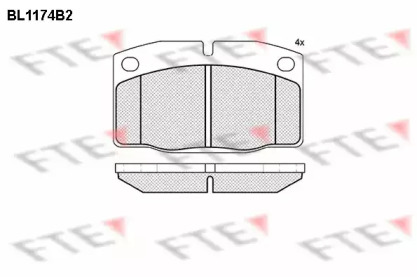 Комплект тормозных колодок FTE BL1174B2