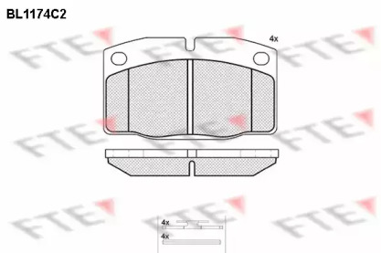 Комплект тормозных колодок FTE BL1174C2