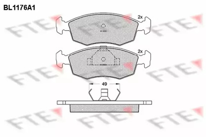 Комплект тормозных колодок FTE BL1176A1