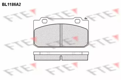 Комплект тормозных колодок FTE BL1186A2