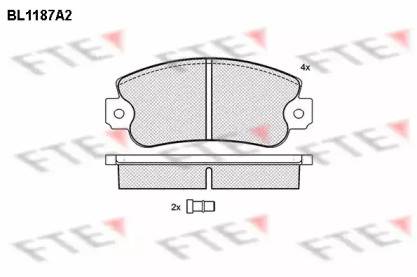 Комплект тормозных колодок FTE BL1187A2