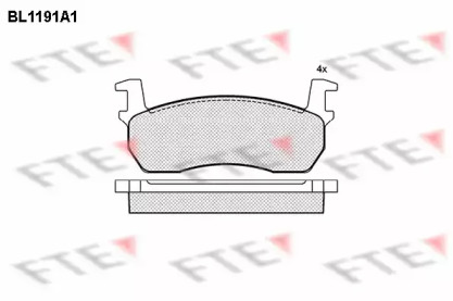 Комплект тормозных колодок FTE BL1191A1