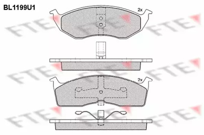 Комплект тормозных колодок FTE BL1199U1