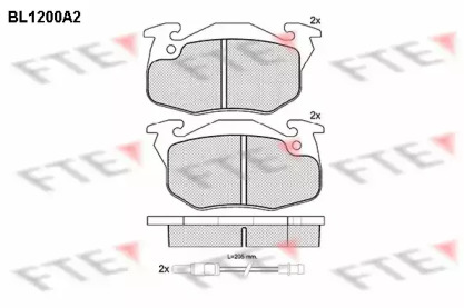 Комплект тормозных колодок FTE BL1200A2