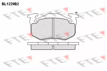 Комплект тормозных колодок FTE BL1229B2