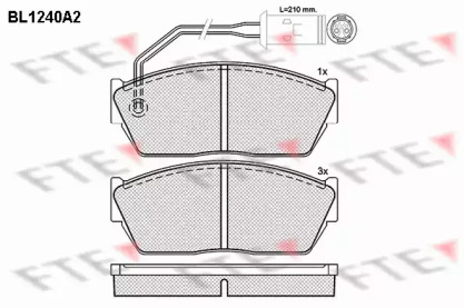 Комплект тормозных колодок FTE BL1240A2