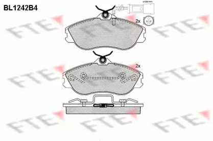 Комплект тормозных колодок FTE BL1242B4