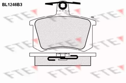 Комплект тормозных колодок FTE BL1246B3