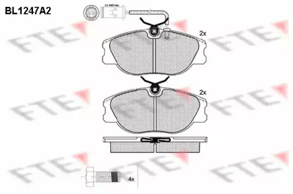 Комплект тормозных колодок FTE BL1247A2