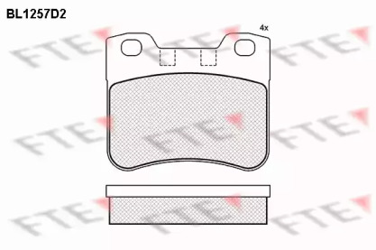 Комплект тормозных колодок FTE BL1257D2