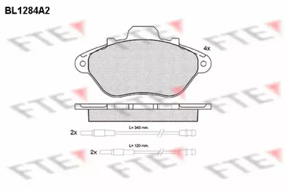 Комплект тормозных колодок FTE BL1284A2