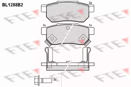 Комплект тормозных колодок FTE BL1288B2