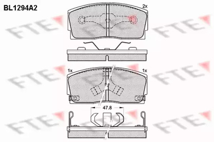 Комплект тормозных колодок FTE BL1294A2