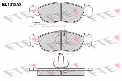 Комплект тормозных колодок FTE BL1318A2