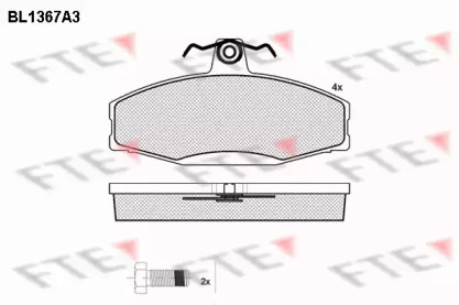 Комплект тормозных колодок FTE BL1367A3