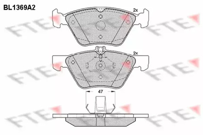 Комплект тормозных колодок FTE BL1369A2