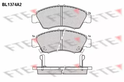 Комплект тормозных колодок FTE BL1374A2