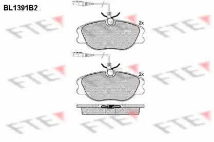 Комплект тормозных колодок FTE BL1391B2