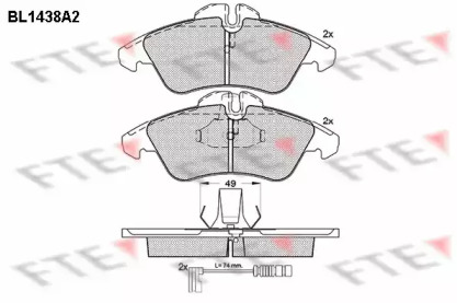 Комплект тормозных колодок FTE BL1438A2