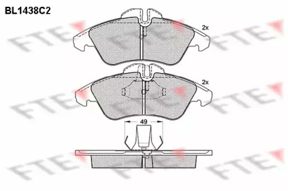 Комплект тормозных колодок FTE BL1438C2