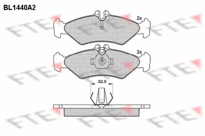 Комплект тормозных колодок FTE BL1440A2