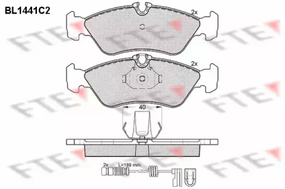 Комплект тормозных колодок FTE BL1441C2