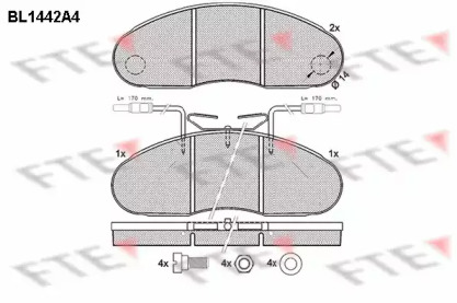 Комплект тормозных колодок FTE BL1442A4