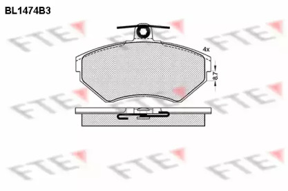 Комплект тормозных колодок FTE BL1474B3