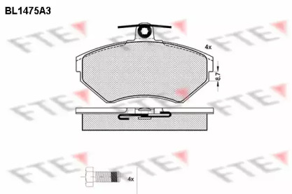 Комплект тормозных колодок FTE BL1475A3