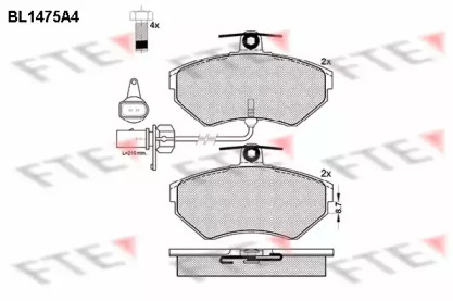 Комплект тормозных колодок FTE BL1475A4