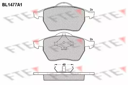 Комплект тормозных колодок FTE BL1477A1