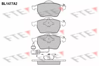 Комплект тормозных колодок FTE BL1477A2