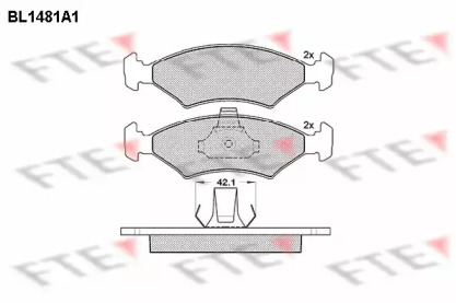 Комплект тормозных колодок FTE BL1481A1