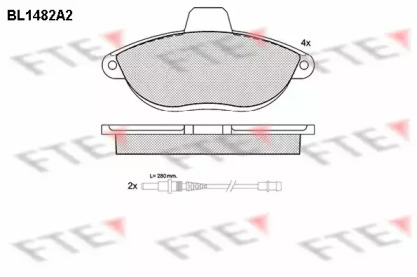 Комплект тормозных колодок FTE BL1482A2