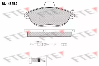 Комплект тормозных колодок FTE BL1482B2