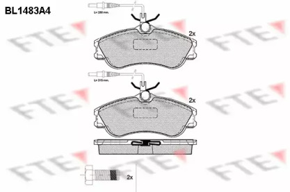 Комплект тормозных колодок FTE BL1483A4