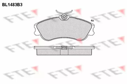 Комплект тормозных колодок FTE BL1483B3