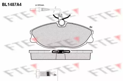 Комплект тормозных колодок FTE BL1487A4