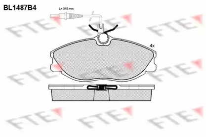 Комплект тормозных колодок FTE BL1487B4